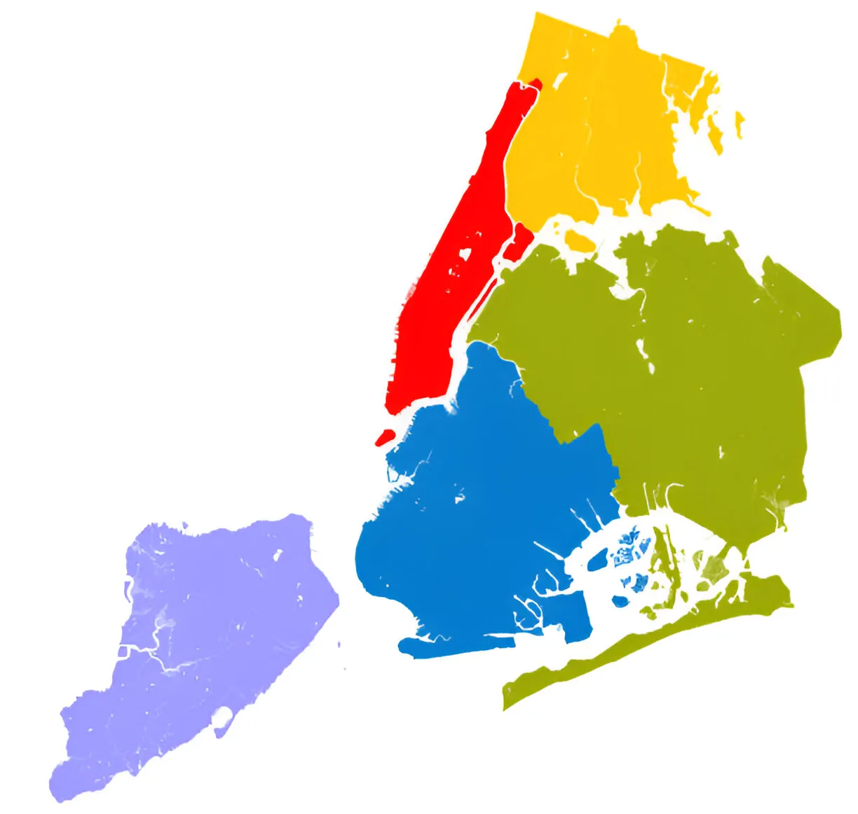 Map of NYC boroughs served